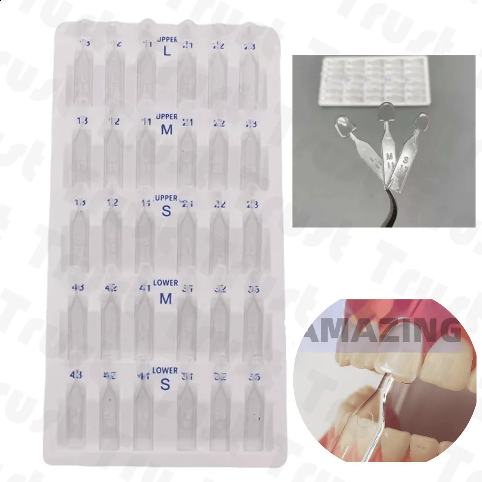 30pcs Dental Veneers Mould Composite Resin Anterior Light Cure Teeth Restoration 250228