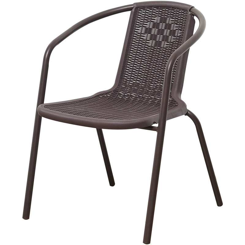 Plastic imitation rattan wicker balcony backrest table and chairs outdoor chairs patio open-air balcony layout small coffee table coffee table