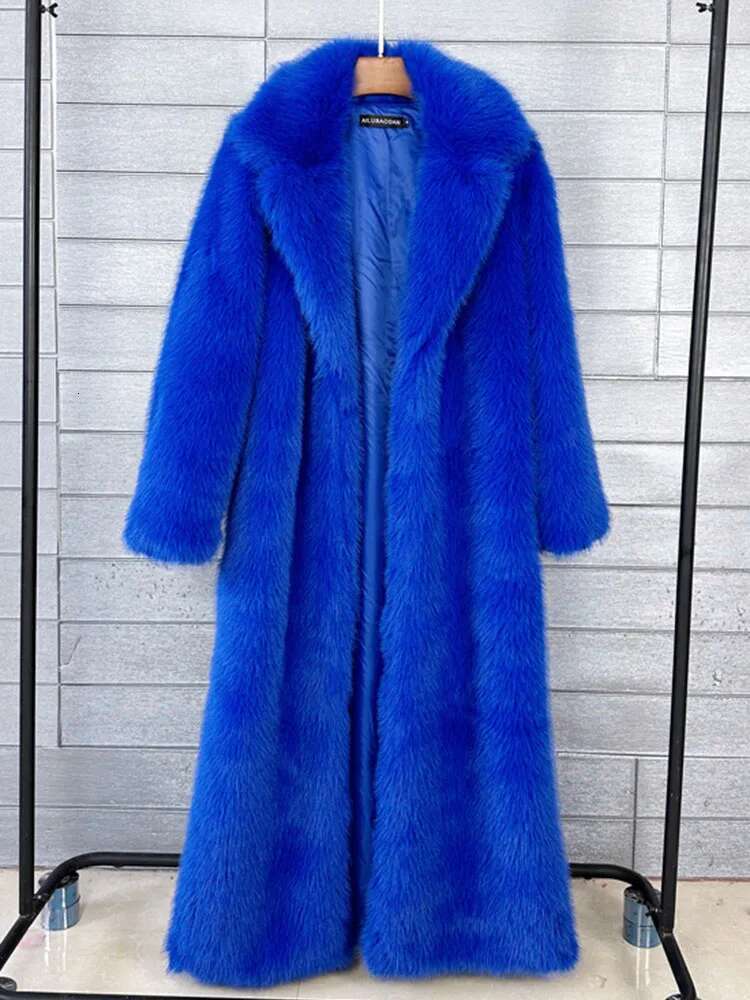 ZADORIN 130Cm Super Long Fluffy Coat Winter Lapel Thicken White Faux Fur Coats Jacket For Women Outerwears
