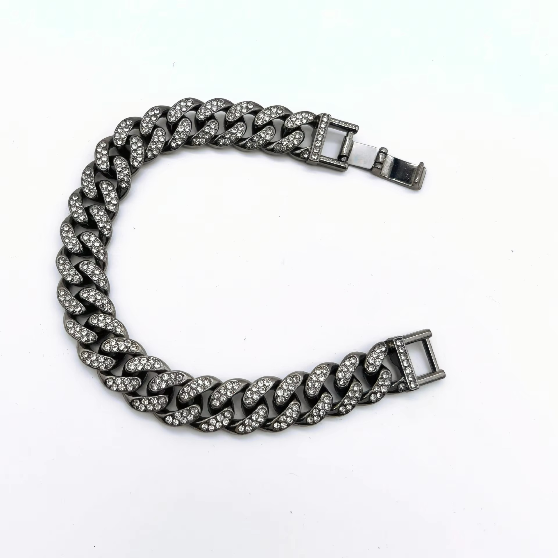 12mm Gun Black Color Full Miami Curb Cuban Chain CZ Bg Rapper Necklaces for Men Hip Hop Jewelry