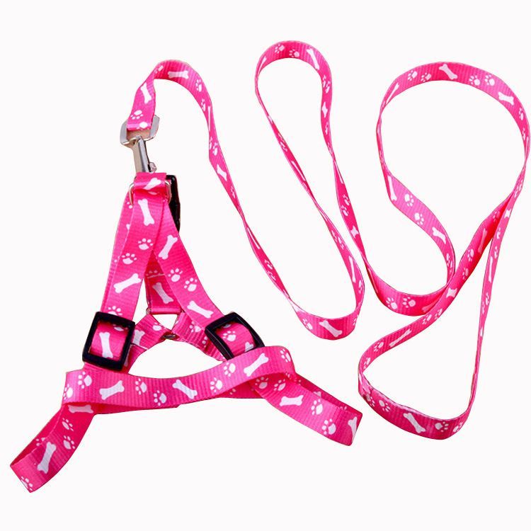 Pet Supplies Puppy Walking Printed Leashes Adjustable Cat Dog Collar Leash Dog Pet Lead Harness Chest Back Belt Traction Rope