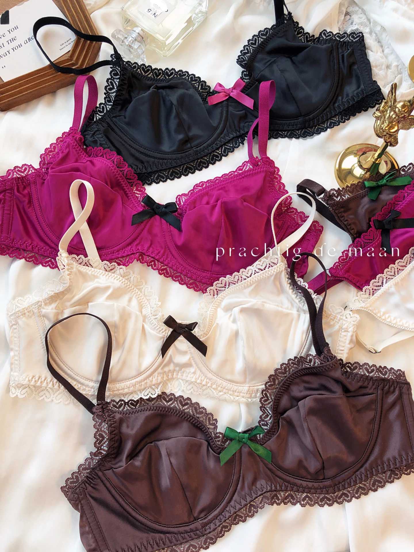 French silk comfortable lingerie womens sexy lace ultra-thin push up bra set high-quality bra summer breathable lingerieXJ250301