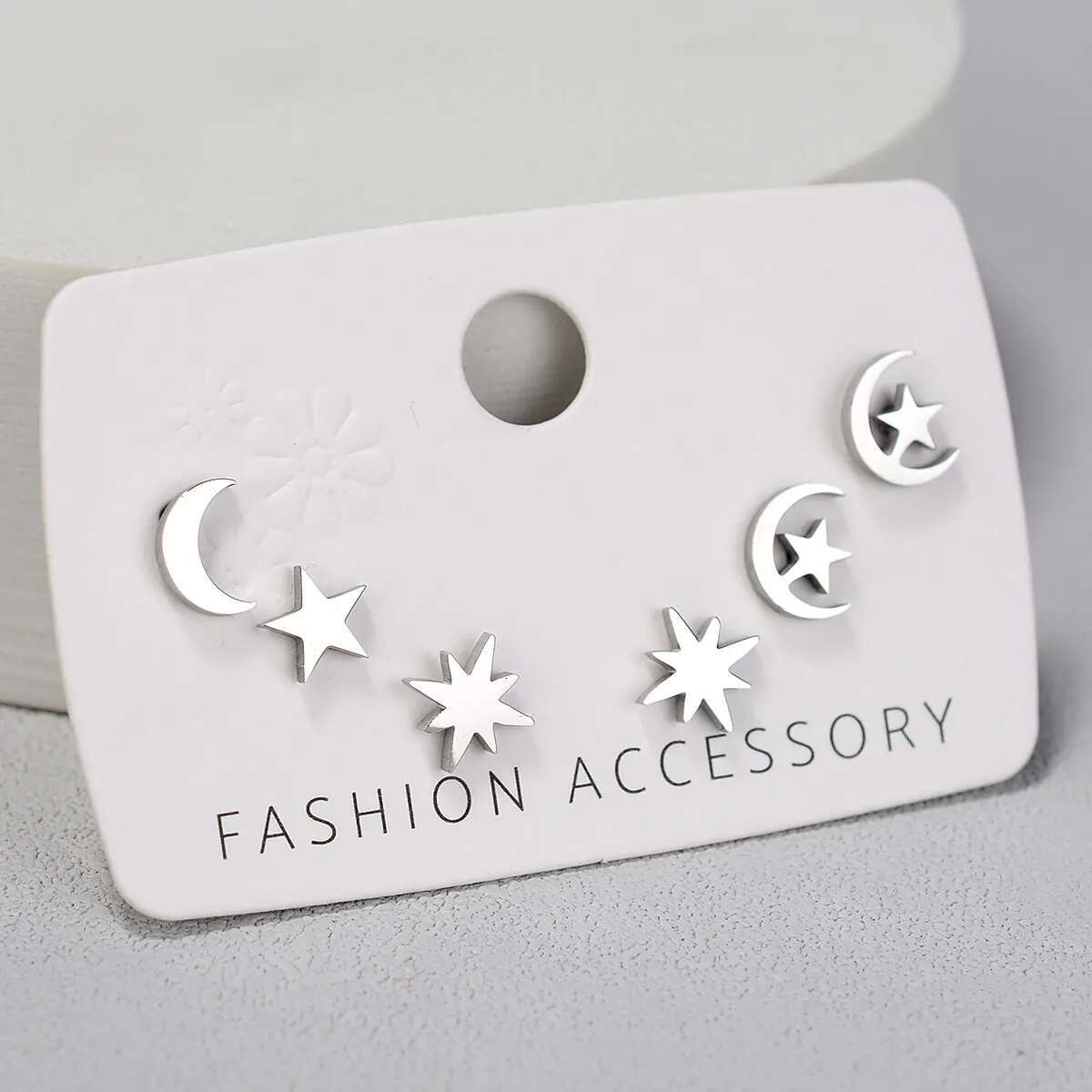 Stainless Steel Small Cute Butterfly Star Moon Heart Stud Earrings Set Punk Piercing Earing Women's Minimalist Jewelry
