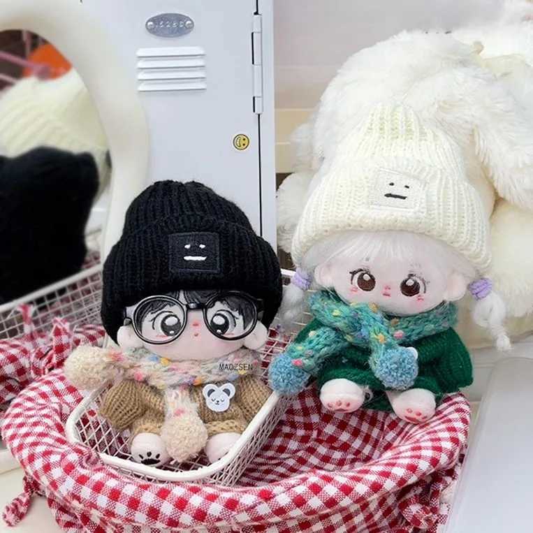 17cm LabubuS Clothes Cute Knitted Sweater Cotton Doll Hat and Scarf Set Outfit Accessories Labubus ClothesXJ250301