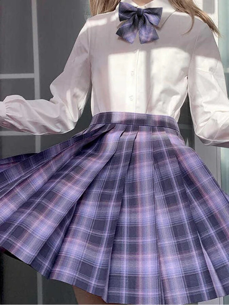 ZOKI Plaid Women Pleated Skirt Bow Knot Summer High Waist Preppy s Dance Mini Skirt Cute A Line Harajuku Sexy Japan Faldas 250224