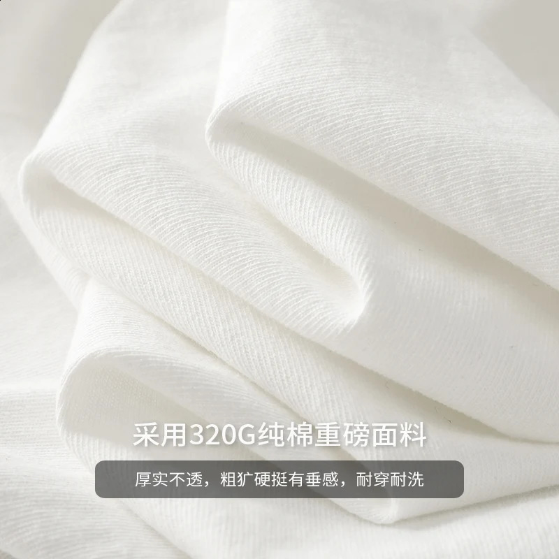 Dukeen 11.2 Oz Heavyweight Autumn Long Sleeved T Shirt for Men 100%Cotton Plain Shirt O-Neck White Tops Oversized Mens Clothing 250225