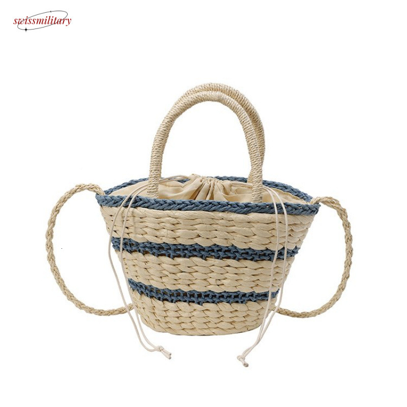 Vacation large capacity handbag 2025 spring and summer new style artistic girl grass woven internet famous single shoulder bag trend #swissmilitary