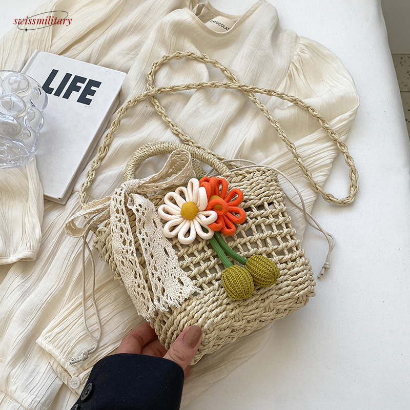 Summer handmade 2025 new fashionable grass woven crossbody bag, niche vacation beach bag for women #swissmilitary