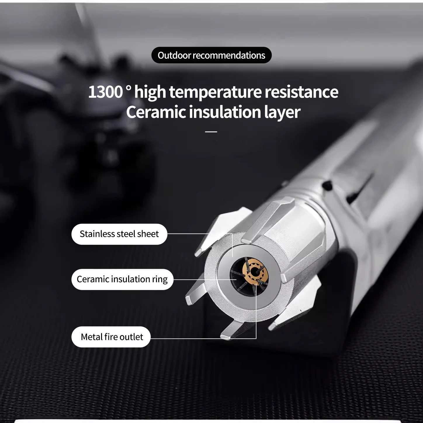 Metal Lightsaber Style Gas Lighter Powerful Red Flame Turbine Jet Torch Outdoor Compass Windproof Lighter BBQ Welding Cigar ToolT250301