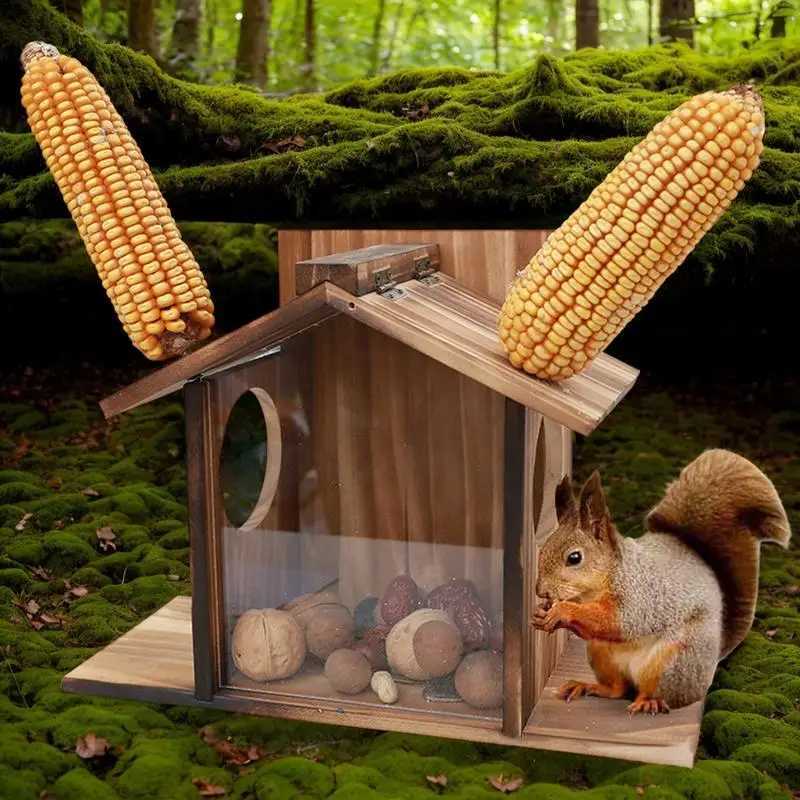 Squirrel Feeders For Outside Winter Outside Feeding House Squirrel Feeder Large Waterproof Feeder Box Funny Table Feeder ForC250301