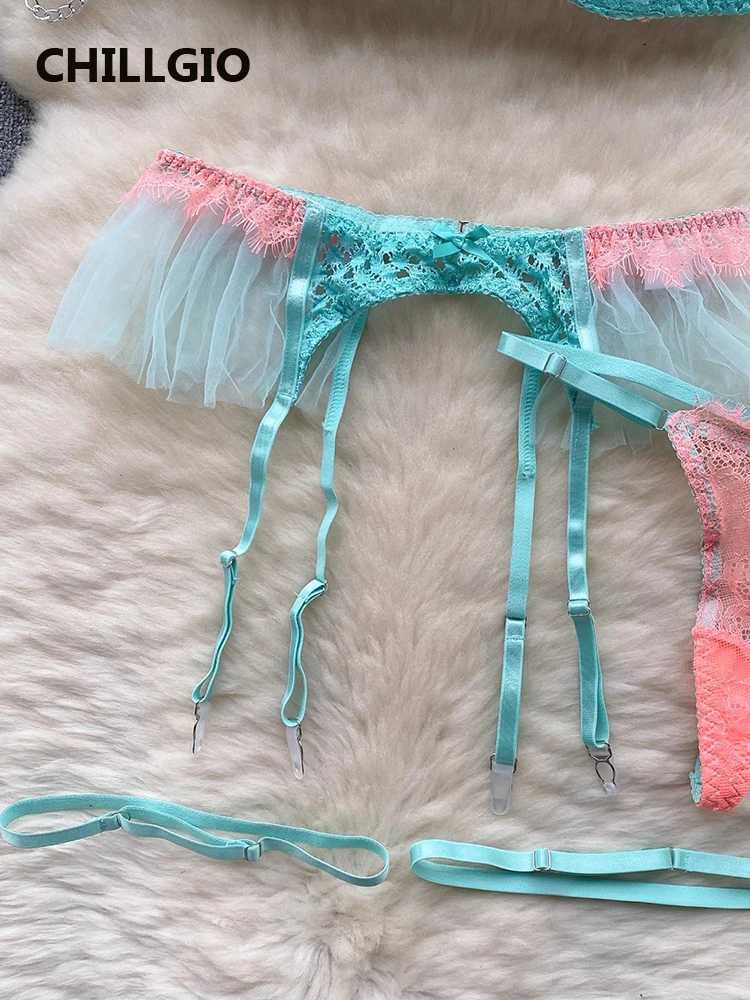CHILLGIO Women Sexy Hot Lace Bra Brief Suits Vintage Feather Patchwork Lingerie Erotic Bodycon Fashion Intimate Underwear SetsXJ250301