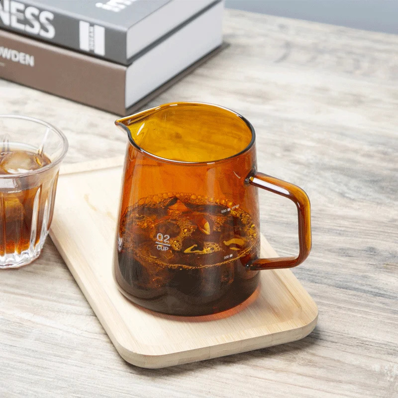 300/500ml Coffee Colored Glass Pot with Lid Shared Coffee Pot Pouring Coffee Concentrate Kitchen Making Coffee Accessories 250224