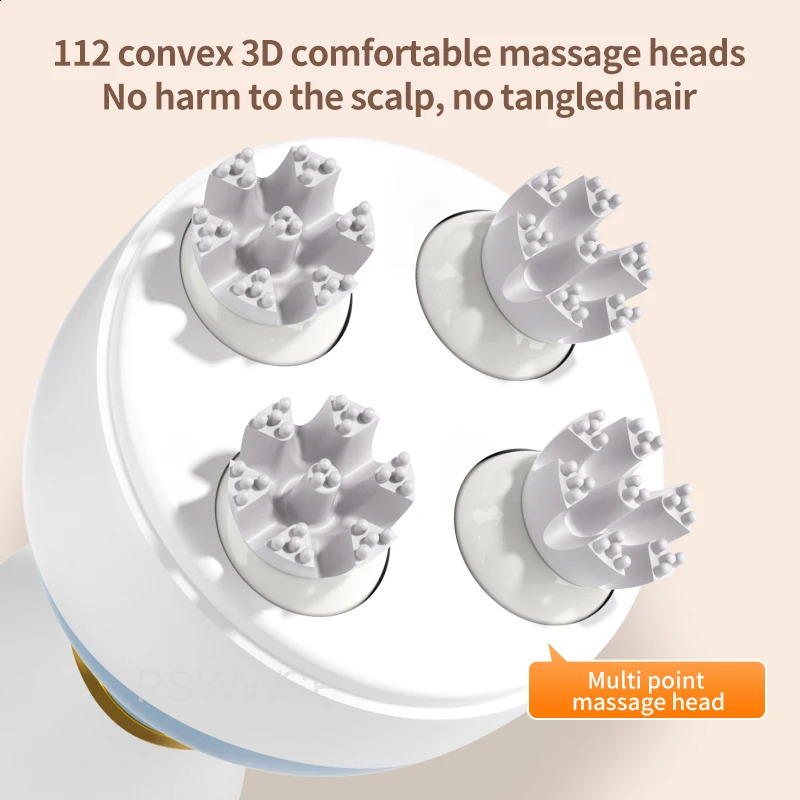 Electric Head Massager Wireless Kneading Scalp Massager Hair Growth Body Therapy Neck Shoulder Vibration Machine Head Scratcher 250221