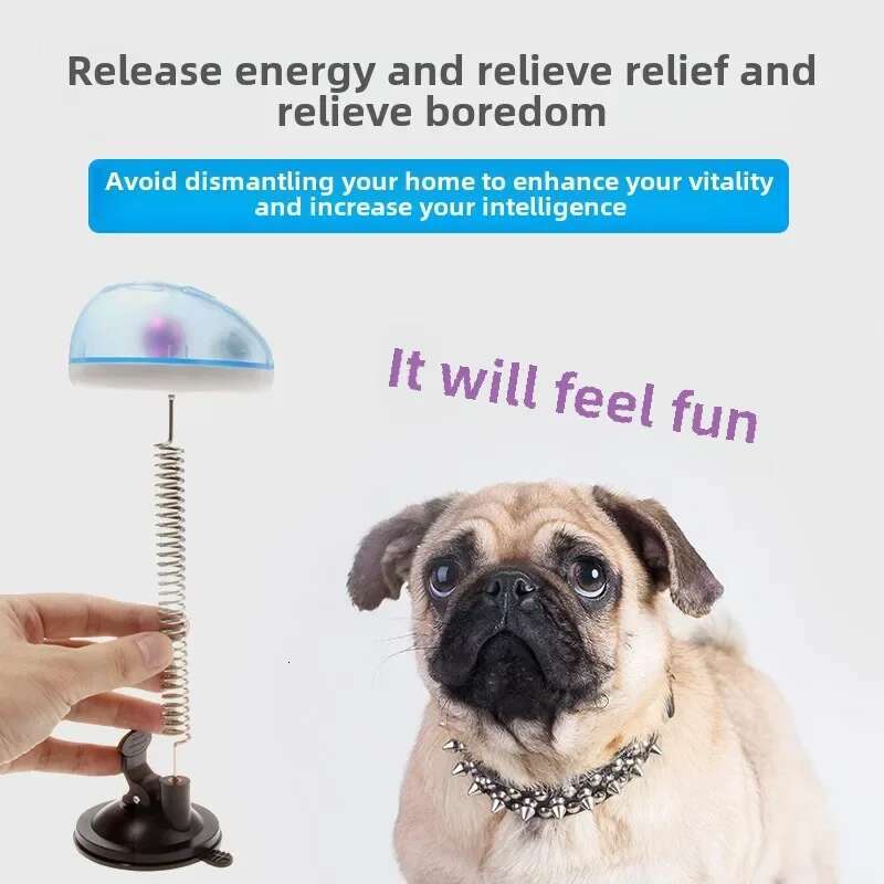 Update Fur Ball Cute Teaser Wand Pet Products Spring Cat Interactive Toys With Suction Cup Scratcher Toy Supplies