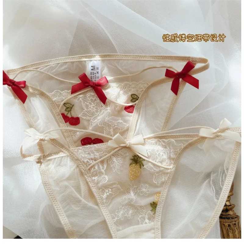 French Sexy Lace Embroidery Lingerie No Underwire Bra Set Cute BowXJ250301
