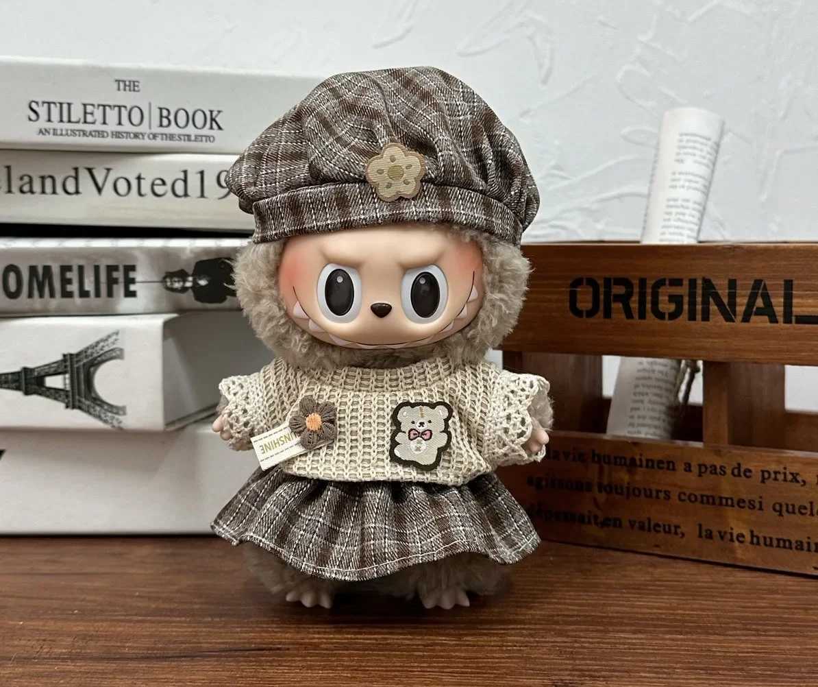 For 17cm Labubu Ropa V1 V2 V3 Plush Toy Multiple Styles Clothing Set Labubu Outfit Accessories Trendy Play Labubu Clothes W250301