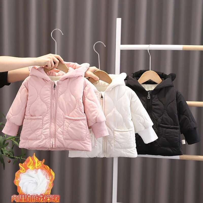 Ddmyshoesvip Kids Thick Jackets Winter Children S Outdoor Plus Veet Warm Coats Boys Girls Hooded Cotton Clothes Padded Outerwear