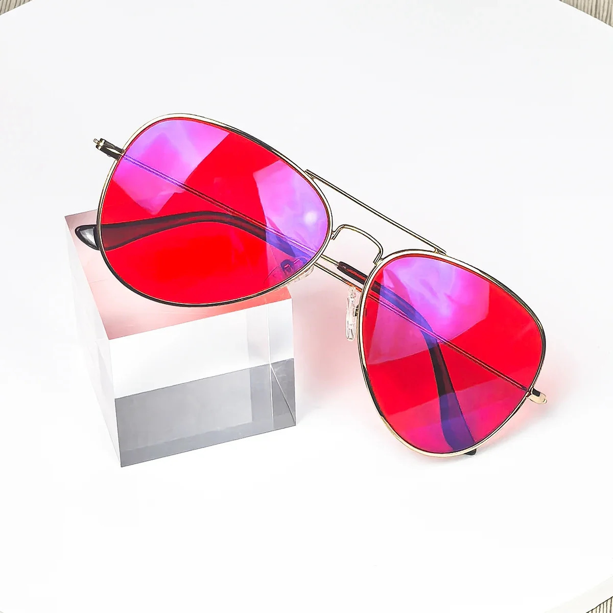 SHINU red lenses glasses men orange lens glasses women blue light filter better sleep rest glasses two size Metal frame eyewear 250221