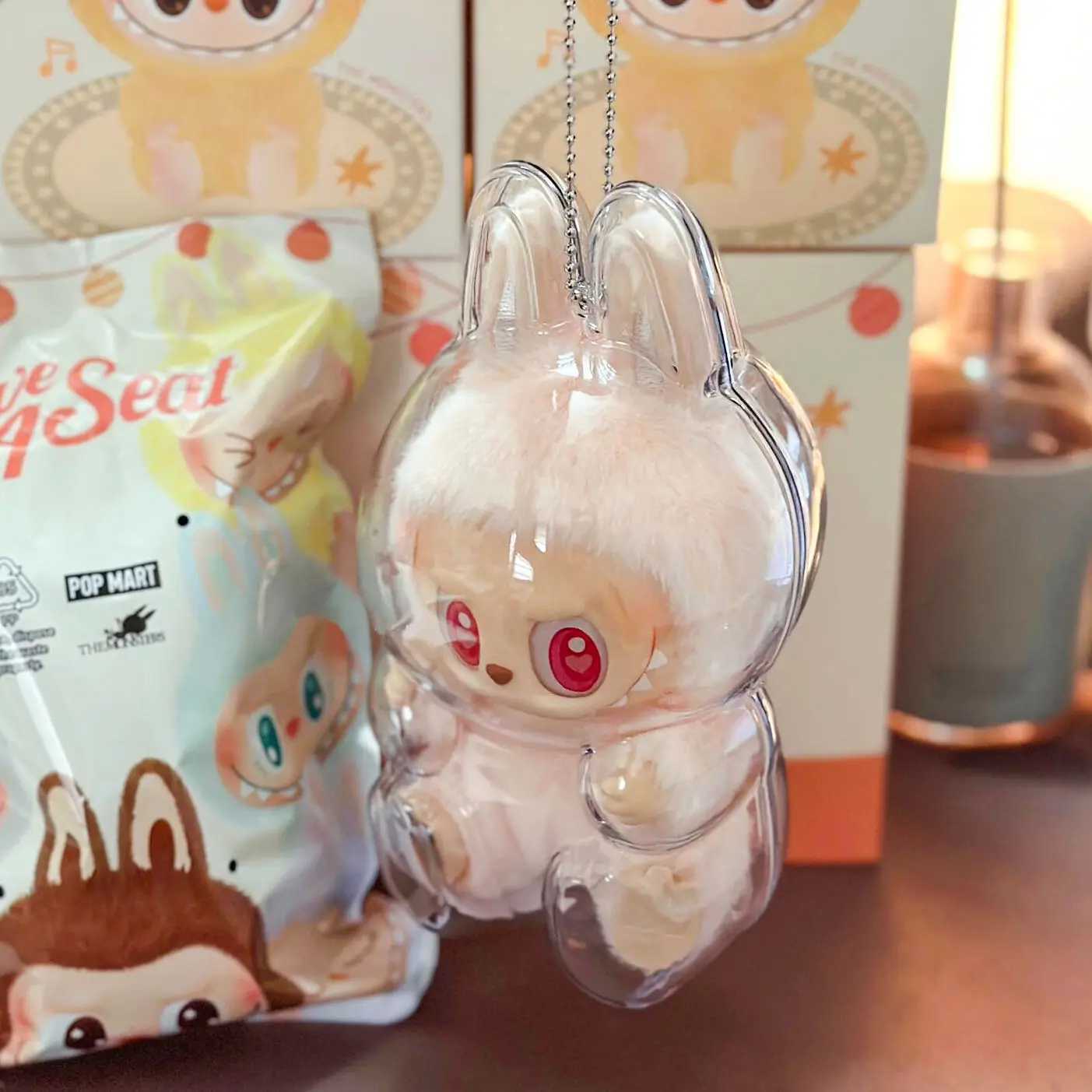 PopMart Monster Labubu V2 Sit Party Transparent Protective Shell Doll Protective Doll Clothes Outfit Doll Accessories W250301