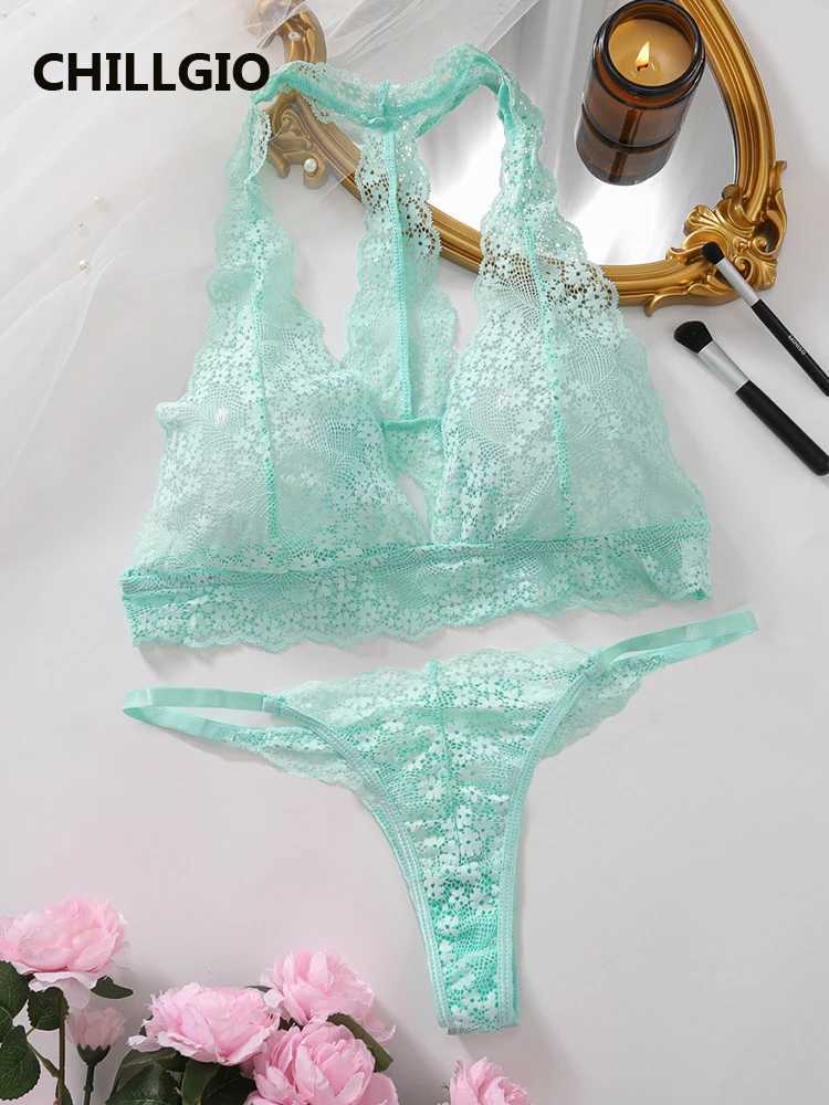 CHILLGIO Women Sets Lace Underwear Sexy Panties See-through Bra Thin Erotic Sexy Female Lingerie Split Design Bra Two Piece SetXJ250301
