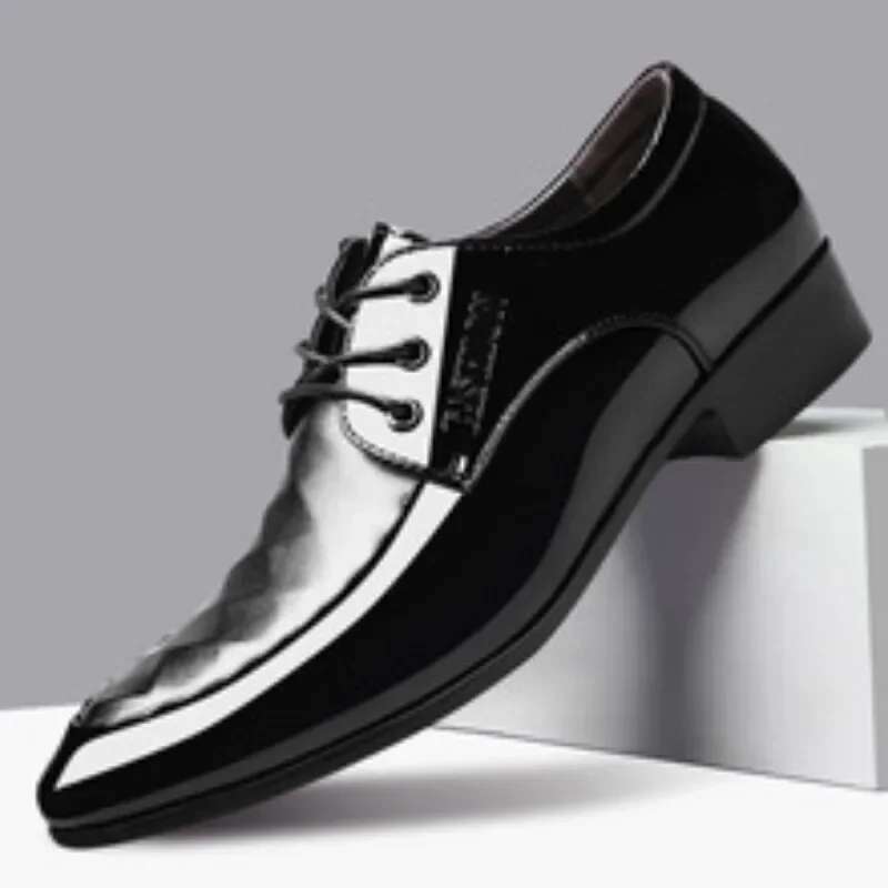 Formal Lace Up Oxford Casual Business Black Leather Men Wedding Party Office Work Shoes