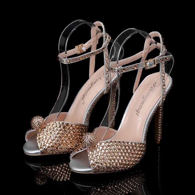 Maogu Sandals Fashion Quality Wedding hot Shoes Wen New Pearls Studs Peep Toe High H Buckle Wan Sandal 43 Z250301