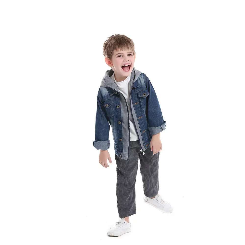 Ddmyshoesvip 70-140Cm Boys Hoodie Denim Jacket Loose Kids Jaqueta Jeans Boys Coat Clothes For Autumn Winter