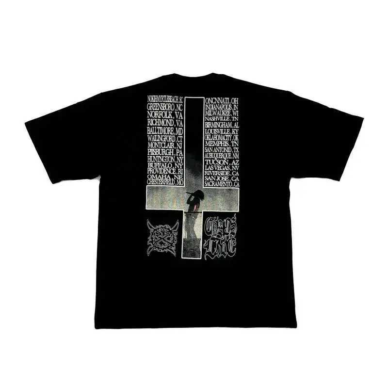 Men's T-Shirts New Men Ken Carson A Great Chaos Tour Leg T Shirts T-Shirt Hip Hop Skateboard Street Cotton T-Shirts Tee Top US size N216 J250301