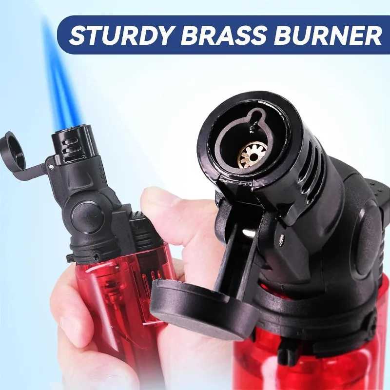 Mini Refillable Butane Lighters Single Jet Flame 45 Rotatable Torch Lighters Windproof Adjustable Butane Gas Lighter X250228