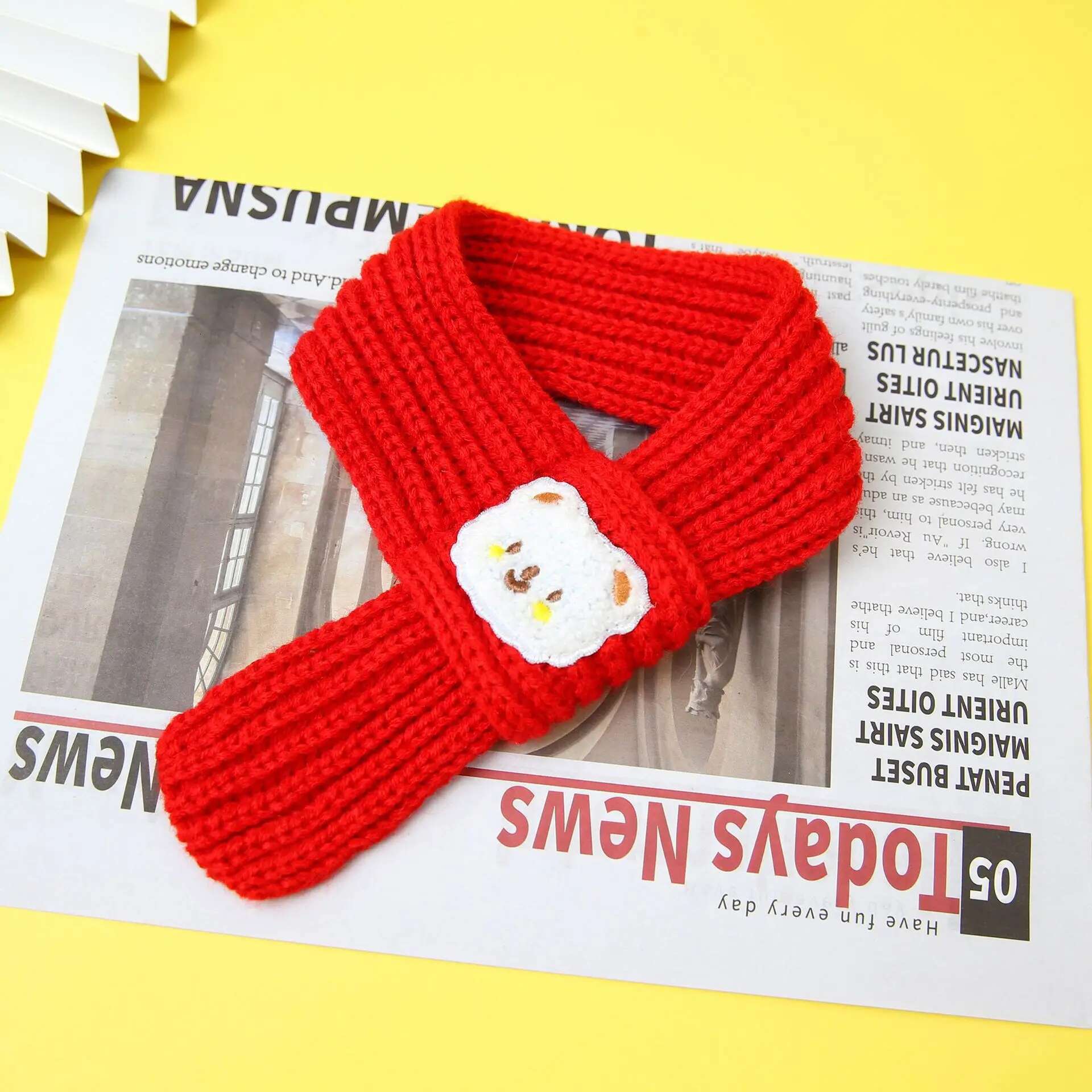Update Autumn/Winter Knitted Soft Comfortable Warm New Year's Christmas Scarf Cats Puppy Accessories Pet Supplies