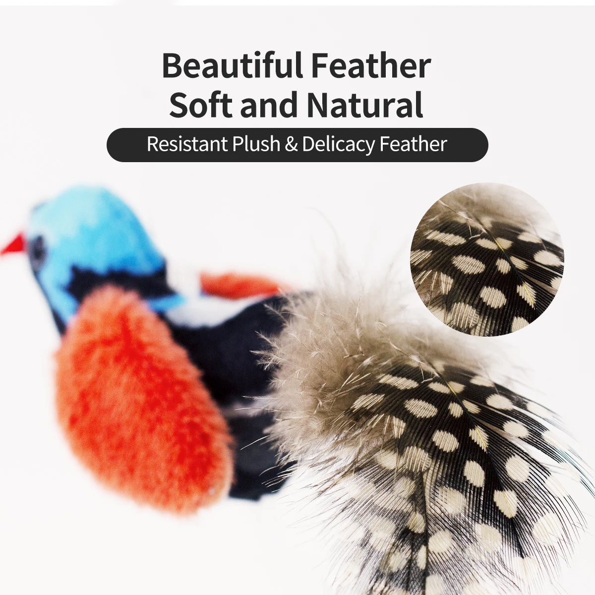 Chirp Bird Cat Toys Feather Cat Toy Bird Cat Toy Realistic Sound Bird Toy for Kittens Interactive Cat Toy Plush Toy for Cats