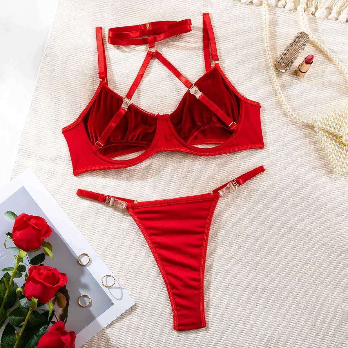 Sexy Pure Desire Style Fun Lingerie Set Women Elegant Solid Perspective Underwear Comfortable Exotic Apparel Suit Two-piece SetXJ250301