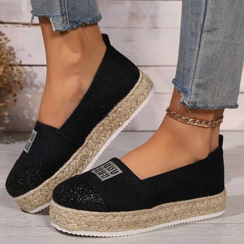 New Hot Sale Womens Shoes Slip Womens Vulcanize Shoes Round Toe Sequins Solid Outdoor Platform Casual Comfortable ShoesXJ250301