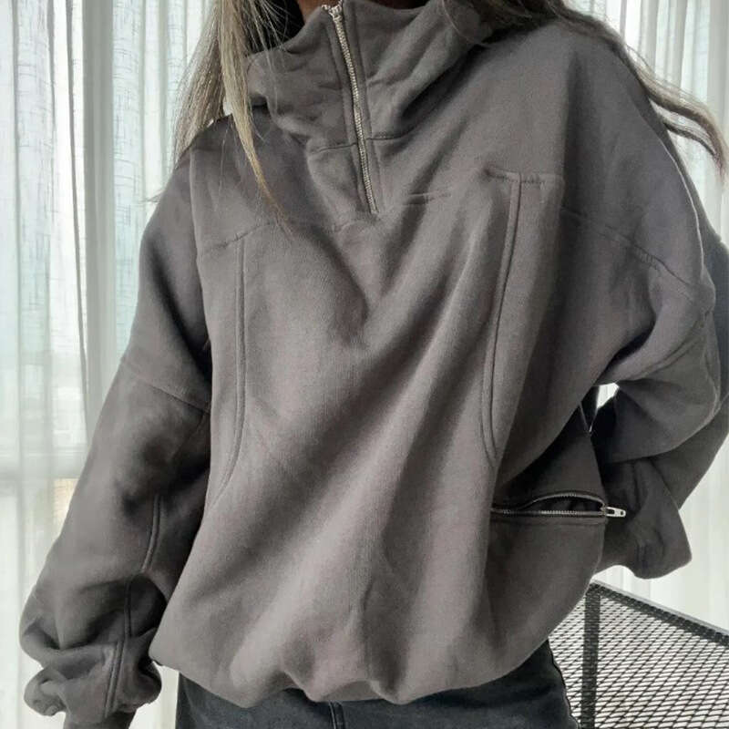 Fashion Loose Hooded Zipper Versatile Coat Autumn/Winter Unisex Hoodie gift for man