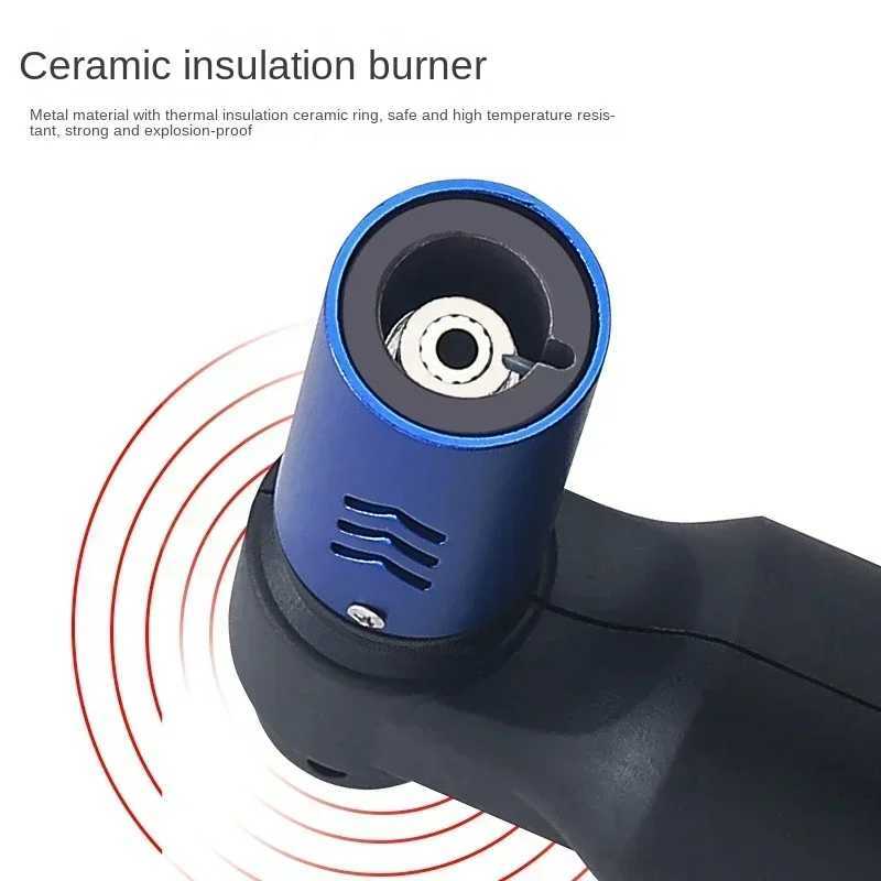 Gas Lighter Jet Butane Cigar Lighter Windproof Kitchen Tube Barbecue Metal Jewelry Welding Lighter Outdoor Gadgets ForMenT250301