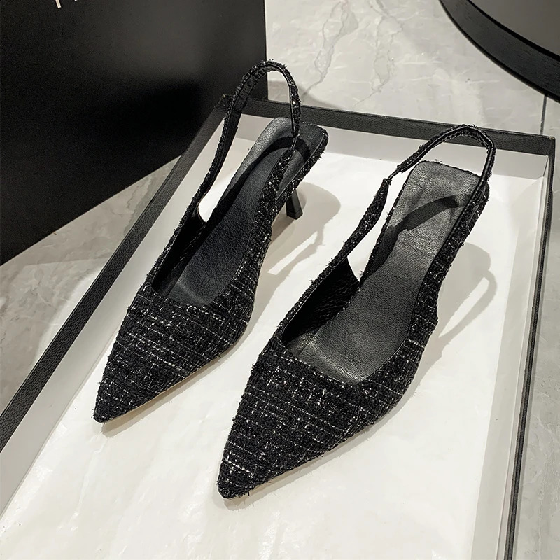 Fashion Womens Pointed High Heels Sandals Banquet Dress Wedding Party Pumps Slingbacks Elegant Slingback Shoes Pumps 250228