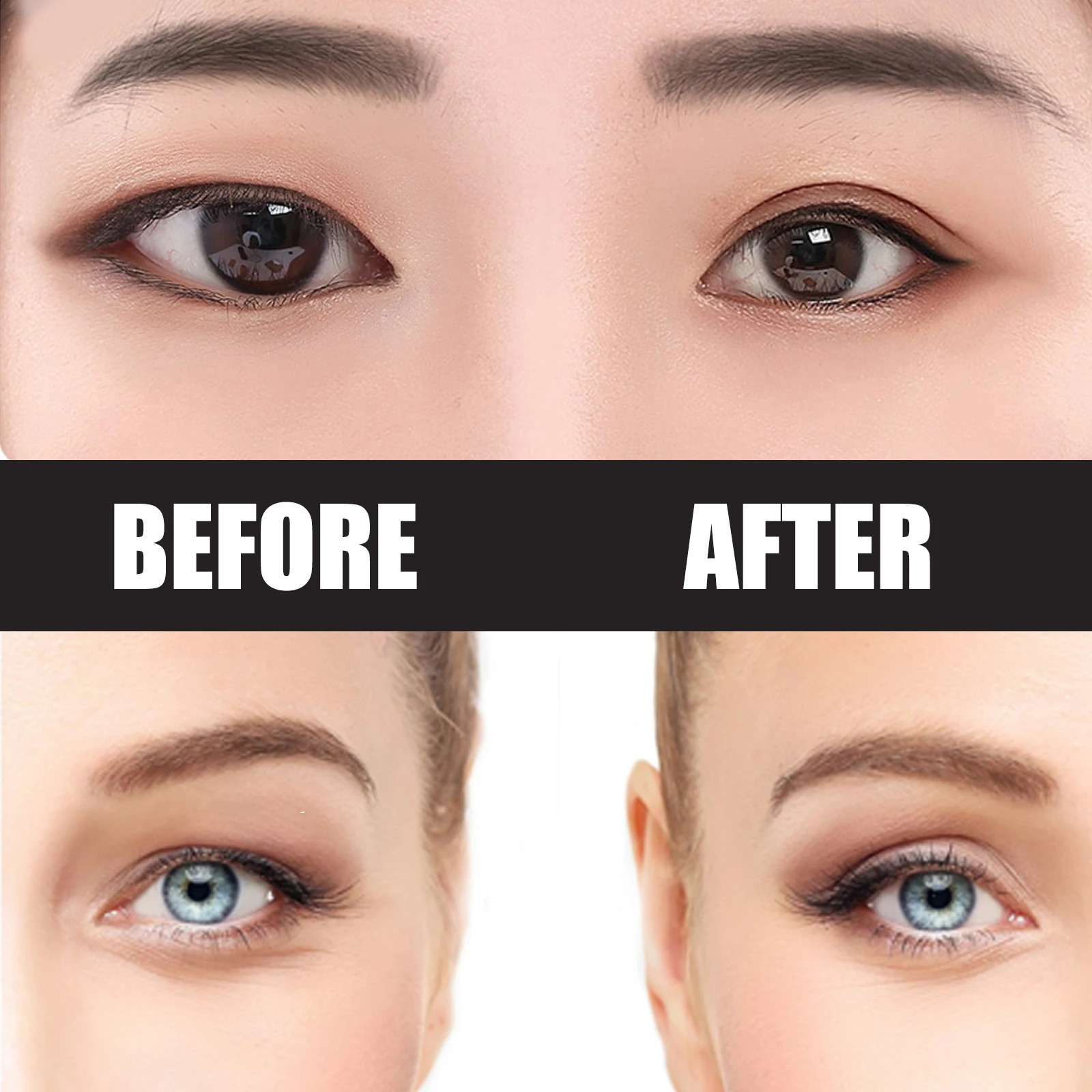 Breathable Double Eyelid Tape Eyelid Cream Small Clip Set Long-lasting Double Eyelid Self-adhesive Transparent Beige Big Eye 250224