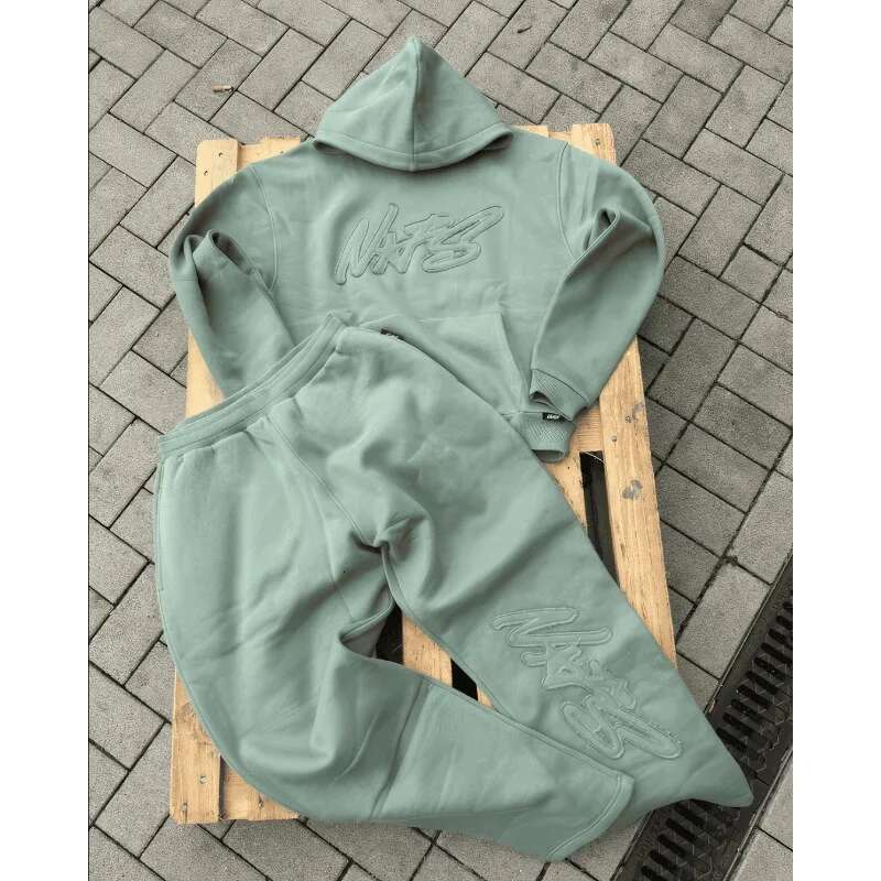Y2k Casual Hoodie Suit American Style High Street Alphabet Patch Versatile Streetwear Trendy Retro Hip Hop Men Women Sportswear