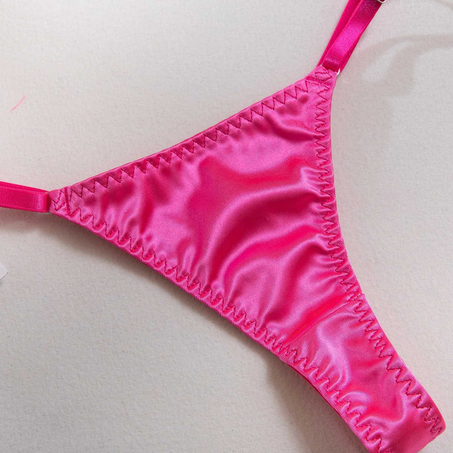 Sexy Solid Stain Lingerie Set Womens Hollow Out Bow Lace Up Exotic Apparel Suit Pure Desire Style Uniform Underwear Bra BriefXJ250301