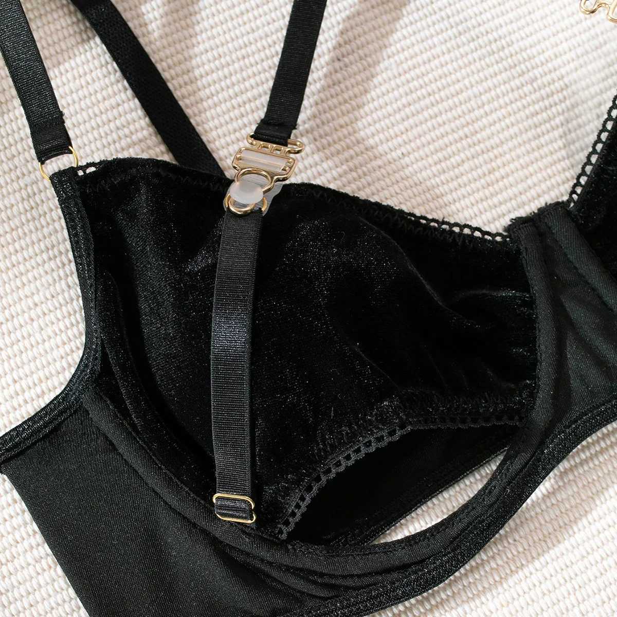 Sexy Pure Desire Style Fun Lingerie Set Women Elegant Solid Perspective Underwear Comfortable Exotic Apparel Suit Two-piece SetXJ250301