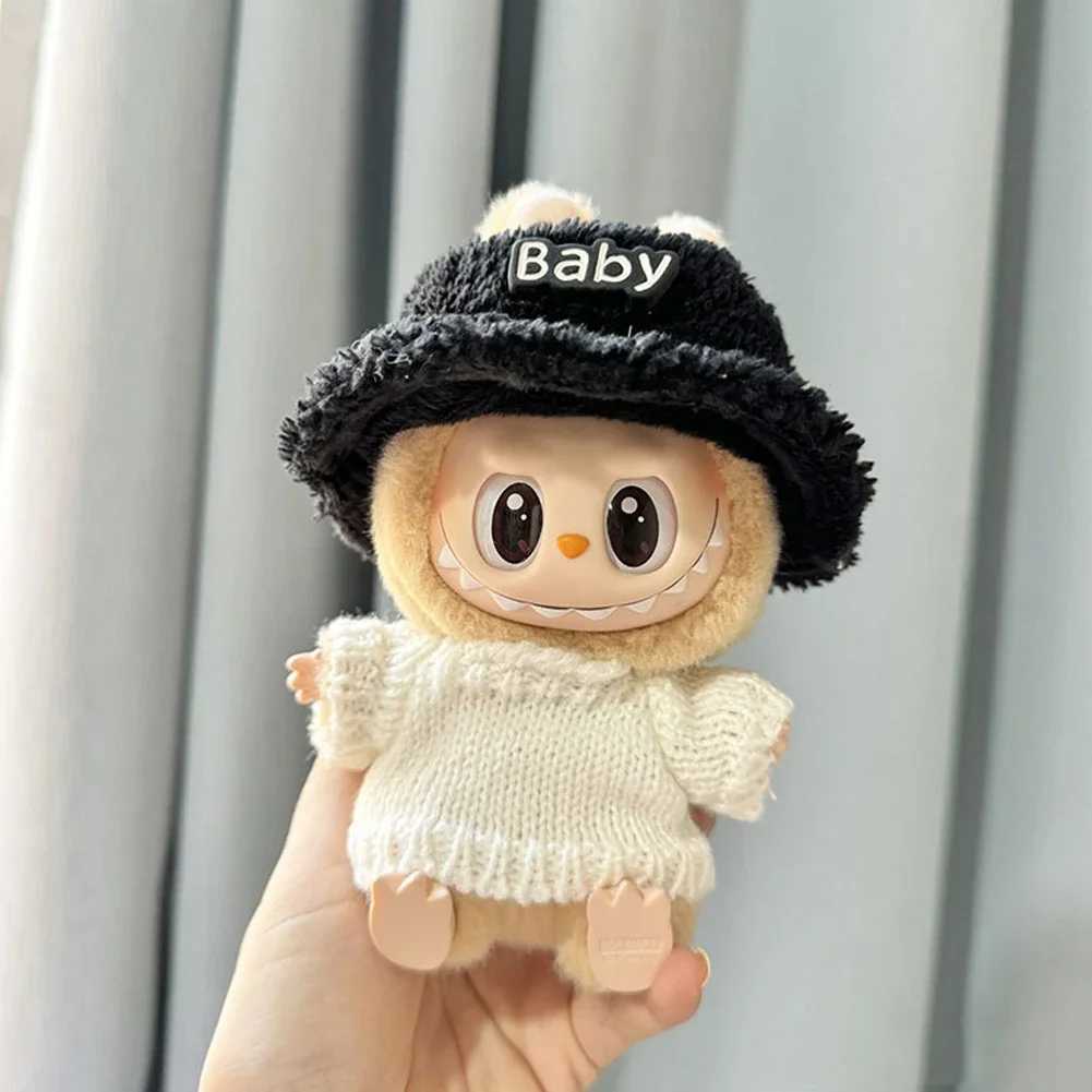 For Labubu Doll Clothes Accessories Black and White Sweater Set Can Be Paired with Hats and Glasses Can Enhance Temperament W250301
