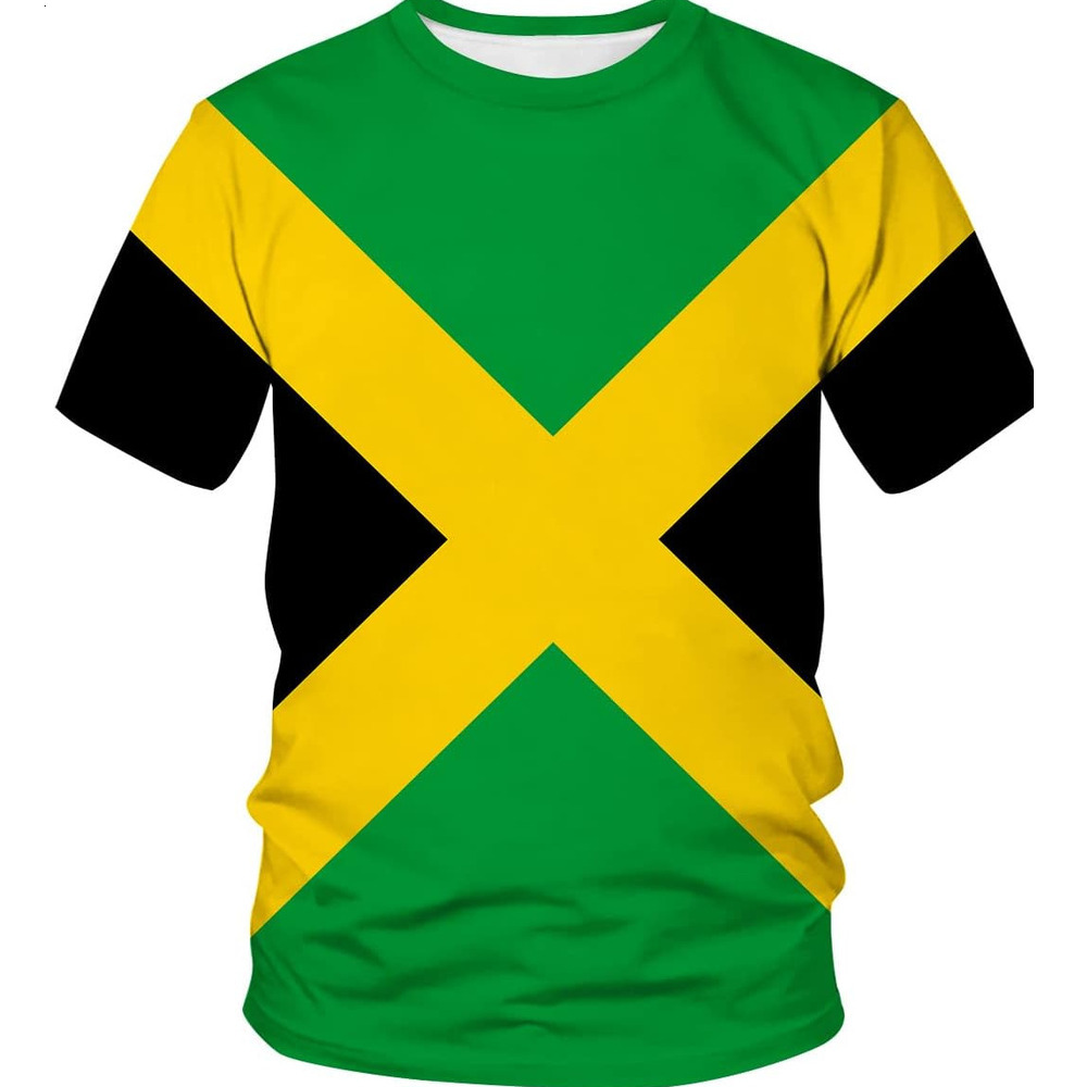Mens T shirt Jamaican Flag Casual Short Sleeve T-Shirt tee Casual tops summer clothes cool