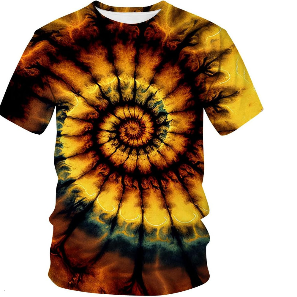 Mens T shirt Unisex Tie Dye Crew Neck Short Sleeve T-Shirt tee Casual tops summer clothes Cool patterns Cool patterns