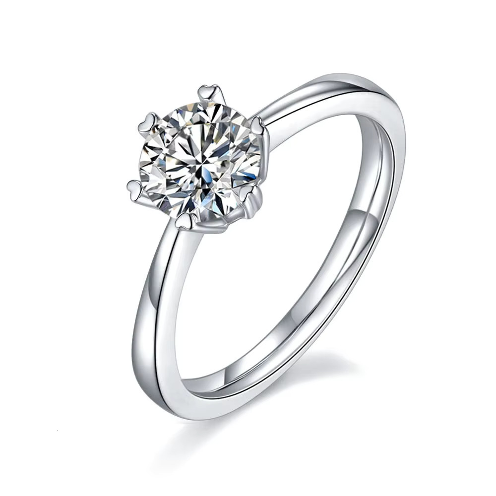 Hot Sale Multi Size Wedding Engagement Ring Moissanite Sterg Sier Jewelry Rings for Women Girls
