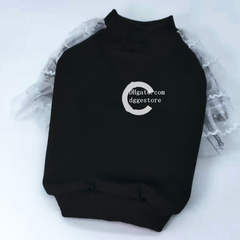 free shipping Designer with White Lace Clothes Summer Schnauzer T-Shirts Soft Elastic Breathable Puppy Shirts for Small Dog Medium Cats Black XXS Y207