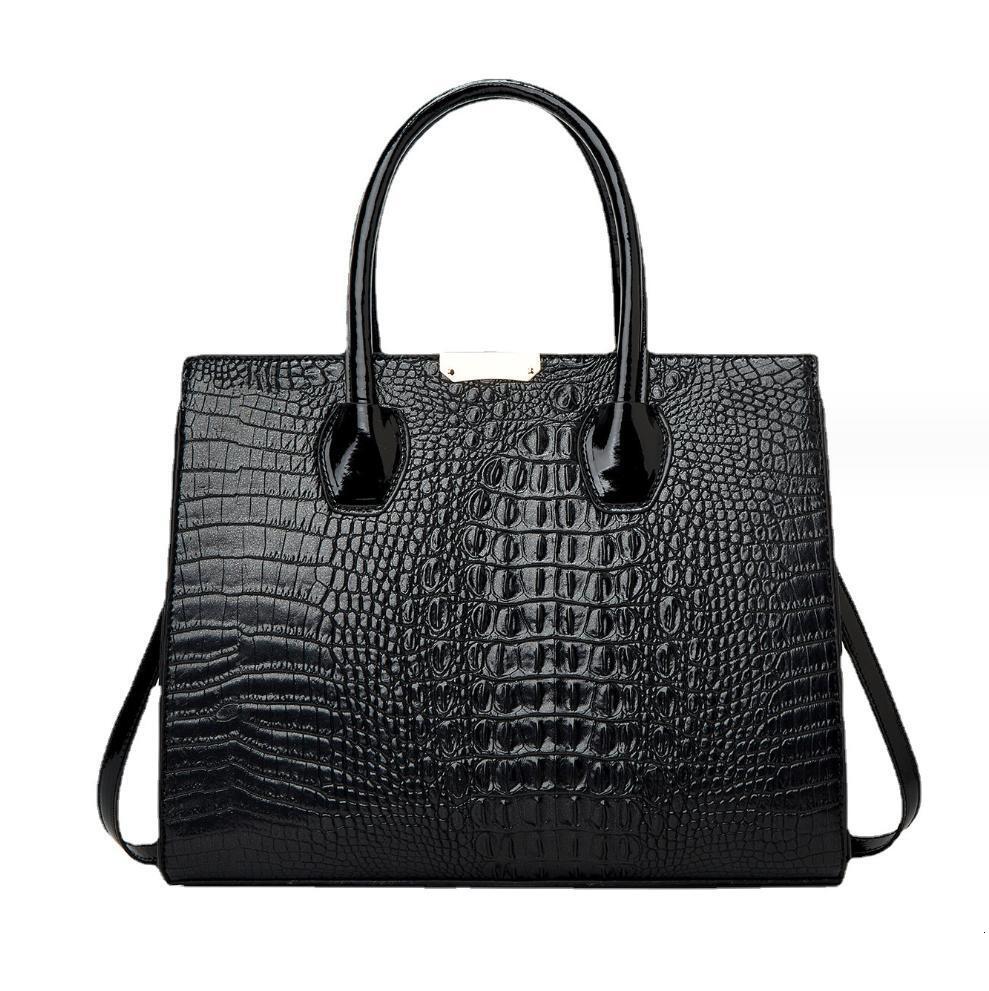 New Fashionable Multi Functional Crocodile Pattern Texture Gradient Designer Three Piece Set Large Capacity Single Shoulder Crossbody Bag