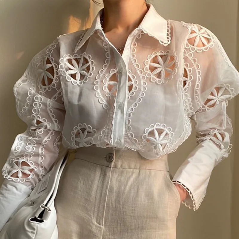 Solid Color Casual Slim Blouses For Women Fashion Summer Vintage Womens Shirts And Blouses Elegant Youth Female Tops 250225