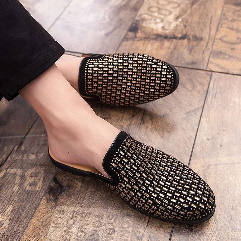 Men Mules Slippers Rhie Half For Men Casual Shoes Fashion Loafers Atillas Hombre Sapato Social Mascuo