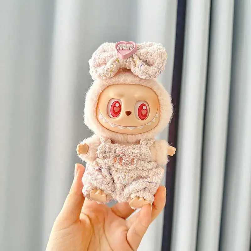 Used for 17cm Labubu/mokoko clothing pendant Labubu sitting party baby clothing mini shoulder strap pink clothing for Labubu decoration W250301