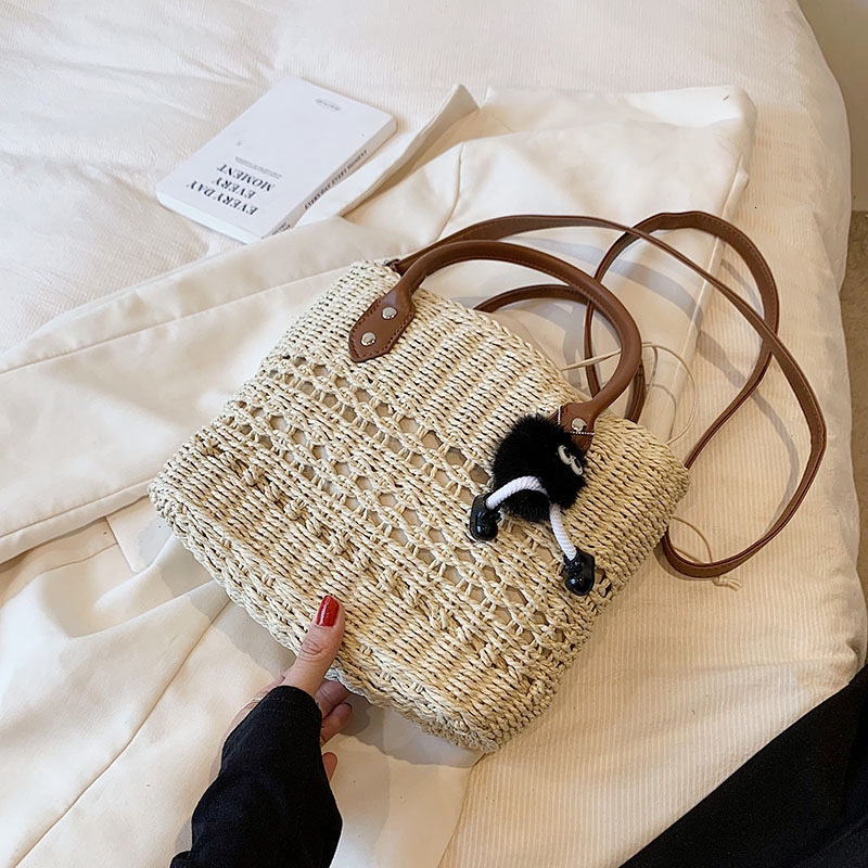Summer Straw 2025 New Style Crossbody Fashion Handheld Vegetable Basket Weaving Beach Vacation Bag #swissmilitary